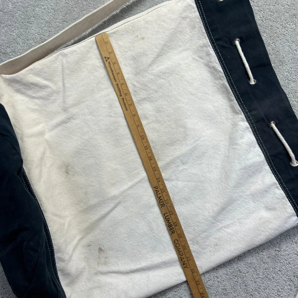 VINTAGE G.H. Bass Canvas Duffle Drawstring Bag Nautical Laundry Shoulder Strap